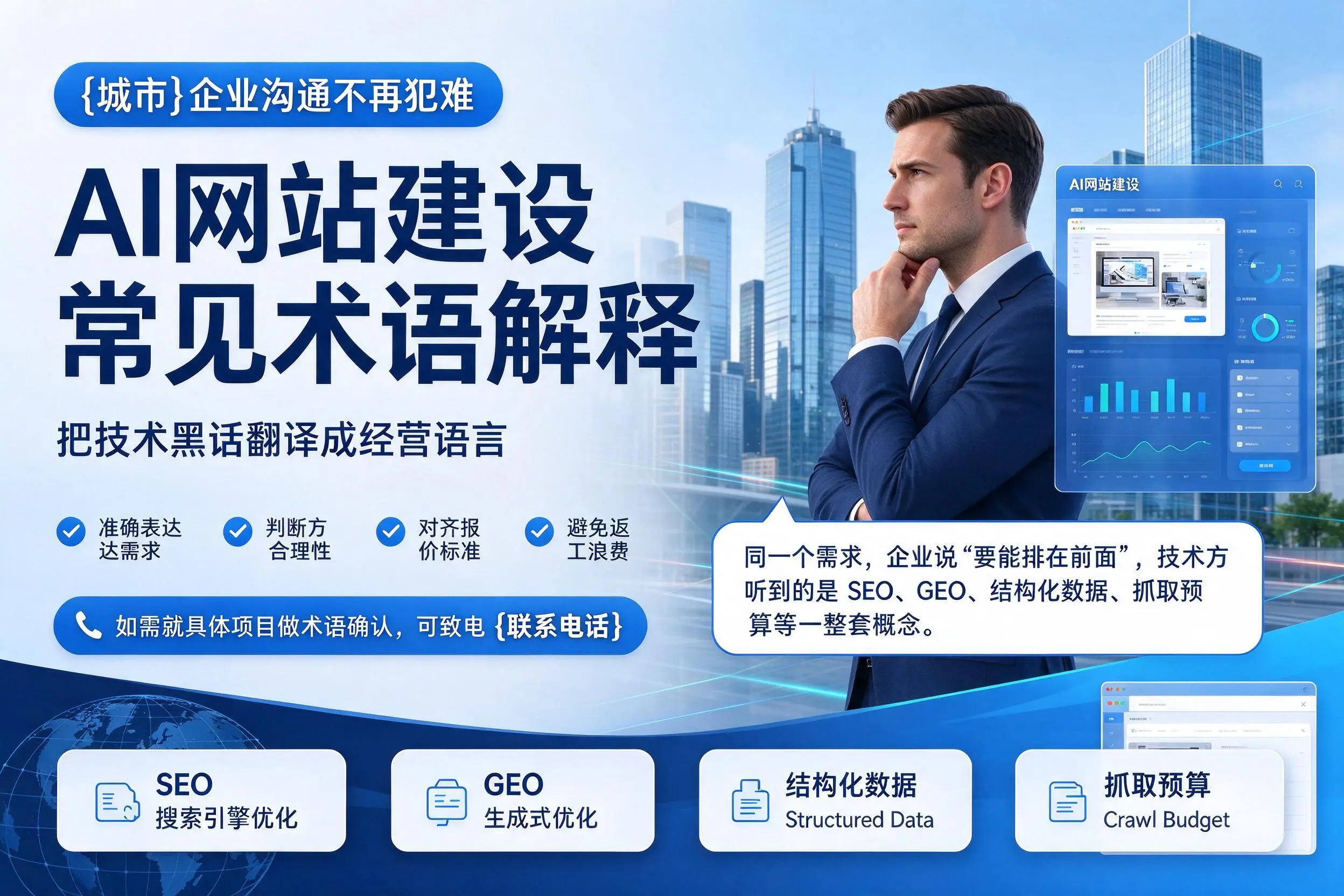 AI网站建设常见术语解释，海西企业沟通不再犯难